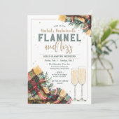 Flannel en Fizz Bachelorette Glamping Invitation Kaart (Staand voorkant)