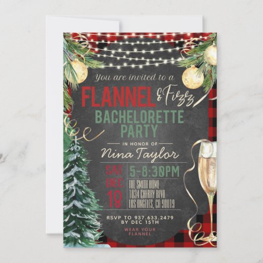 Flannel en Fizz Bachelorette Kaart (Voorkant)