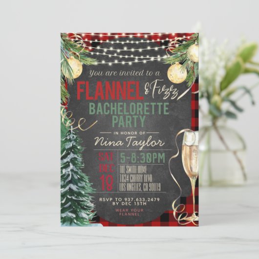 Flannel en Fizz Bachelorette Kaart (Staand voorkant)