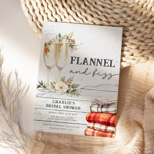 Flannel en Fizz Rustic Herfst Vrijgezellenfeest Kaart