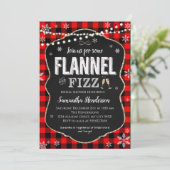Flannel en Fizz Vrijgezellenfeest Buffalo plaid Kaart (Staand voorkant)