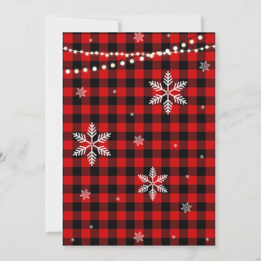 Flannel en Fizz Vrijgezellenfeest Buffalo plaid Kaart (Achterkant)