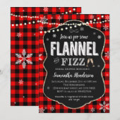 Flannel en Fizz Vrijgezellenfeest Buffalo plaid Kaart (Voorkant / Achterkant)