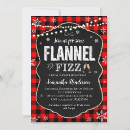 Flannel en Fizz Vrijgezellenfeest Buffalo plaid Kaart