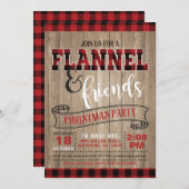 Flannel en Friends Christma Party Invitation - BR Kaart (Voorkant / Achterkant)