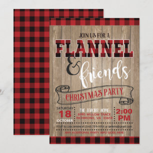 Flannel en Friends Christma Party Invitation - BR Kaart