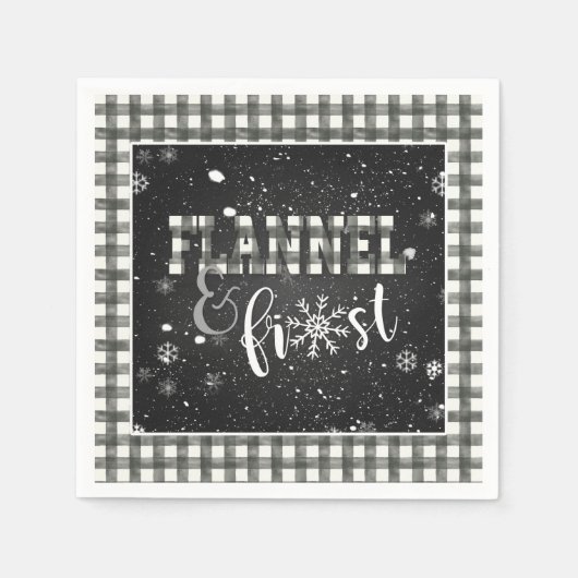 Flannel en Frost Paper Napkin - White - Snow Servet (Voorkant)