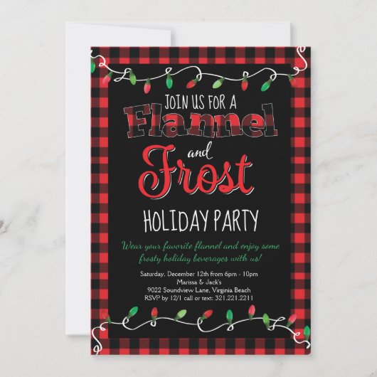 Flannel en Frost Red Black met kerstfeest Kaart (Voorkant)