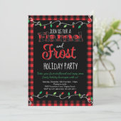 Flannel en Frost Red Black met kerstfeest Kaart (Staand voorkant)