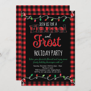 Flannel en Frost Red Black met kerstfeest Kaart