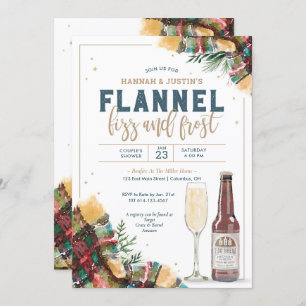 Flannel Fizz en Frost Couples Shower Invitation Kaart