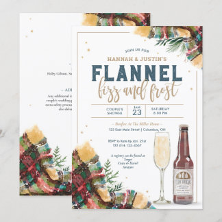 Flannel Fizz en Frost Couples Shower Invitation Kaart