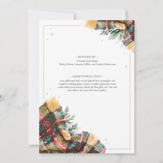 Flannel Fizz en Frost Couples Shower Invitation Kaart (Achterkant)