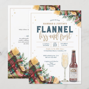 Flannel Fizz en Frost Couples Shower Invitation Kaart