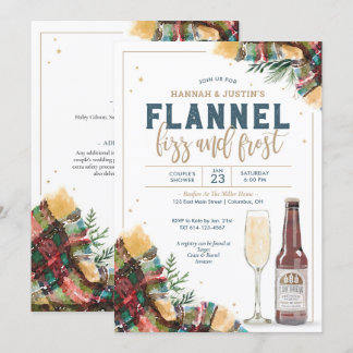 Flannel Fizz en Frost Couples Shower Invitation Kaart