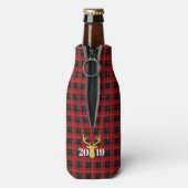 Flannel & Fizz Red|Black Pset|Gold Foil Holiday Flesjeskoeler (Fles Achterkant)