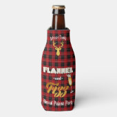 Flannel & Fizz Red|Black Pset|Gold Foil Holiday Flesjeskoeler (Fles Voorkant)