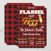 Flannel & Fizz Red|Black Pset|Gold Foil Holiday Kaart (Voorkant / Achterkant)