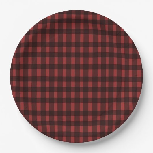 Flannel & fizz winter red &  black bridal shower papieren bordje (Voorkant)