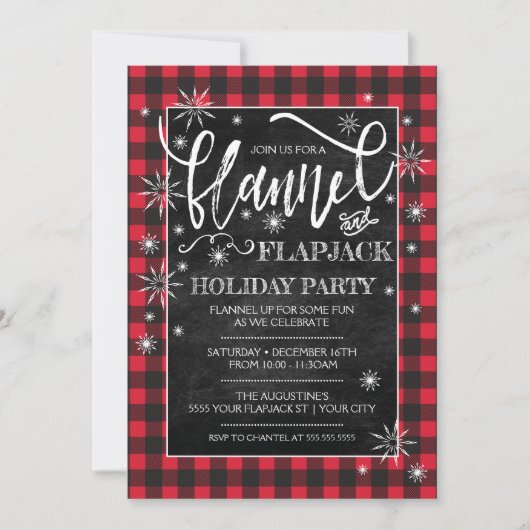 Flannel & Flapjack Vakantiefeest Uitnodiging (Voorkant)
