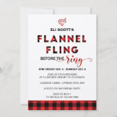 Flannel Fling Bachelorette Invitation + Itinerary Kaart (Voorkant)