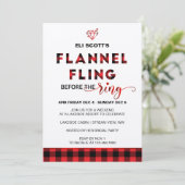 Flannel Fling Bachelorette Invitation + Itinerary Kaart (Staand voorkant)