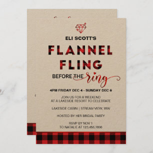Flannel Fling Bachelorette Invitation + Itinerary Kaart