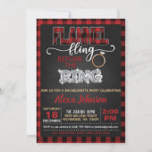 Flannel Fling Bachelorette Party Invitation - Red Kaart (Voorkant)