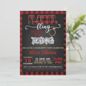 Flannel Fling Bachelorette Party Invitation - Red Kaart (Staand voorkant)