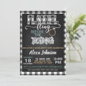 Flannel Fling Bachelorette Party Invitation - WH Kaart (Staand voorkant)