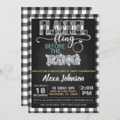 Flannel Fling Bachelorette Party Invitation - WH Kaart (Voorkant / Achterkant)