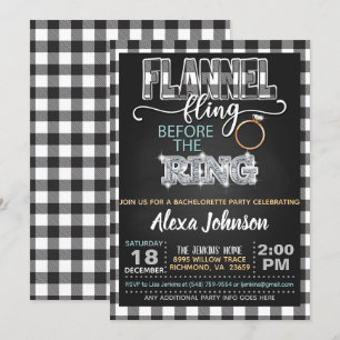 Flannel Fling Bachelorette Party Invitation - WH Kaart
