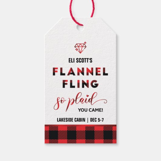 Flannel Fling gepersonaliseerd dank je wel Cadeaulabel (Voorkant)
