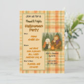 Flannel & Frights Halloween Party Uitnodiging (Staand voorkant)