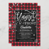 Flannel & Frost Birthday Invitation Kaart (Voorkant / Achterkant)