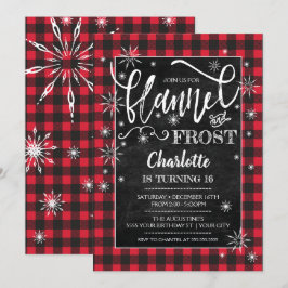 Flannel & Frost Birthday Invitation Kaart