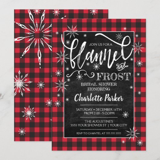 Flannel & Frost Bridal Shower Kaart (Voorkant / Achterkant)