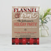 Flannel & Frost Cocktail Holiday Kerstfeest Kaart (Staand voorkant)