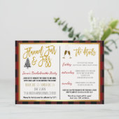 Flannel Fur en Fizz Party Invitation Kaart (Staand voorkant)