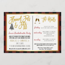 Flannel Fur en Fizz Party Invitation