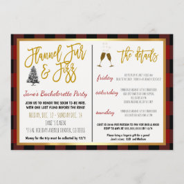Flannel Fur en Fizz Party Invitation Kaart