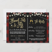 Flannel Fur en Fizz Party Invitation Kaart (Voorkant)