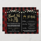 Flannel Fur en Fizz Party Invitation Kaart (Voorkant / Achterkant)