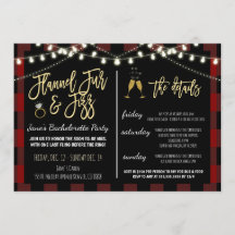 Flannel Fur en Fizz Party Invitation