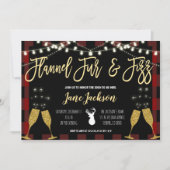 Flannel Fur en Fizz Party Invitation Kaart (Voorkant)