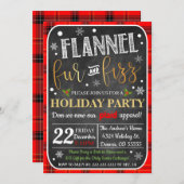 Flannel Fur & Fizz-kerstuitnodiging Kaart (Voorkant / Achterkant)