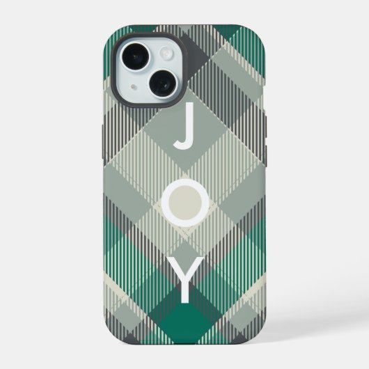 Flannel Gingham Ugly Sweeter Pset Merry Kerstmis iPhone 15 Case (Achterkant)