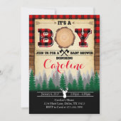 Flannel Lumberjack Baby shower Uitnodiging (Voorkant)