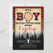 Flannel Lumberjack Baby shower Uitnodiging (Voorkant)