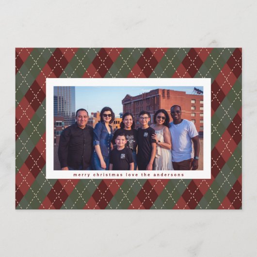 Flannel Merry kerst Gingham Ugly Sweeter Pset Feestdagenkaart (Voorkant)